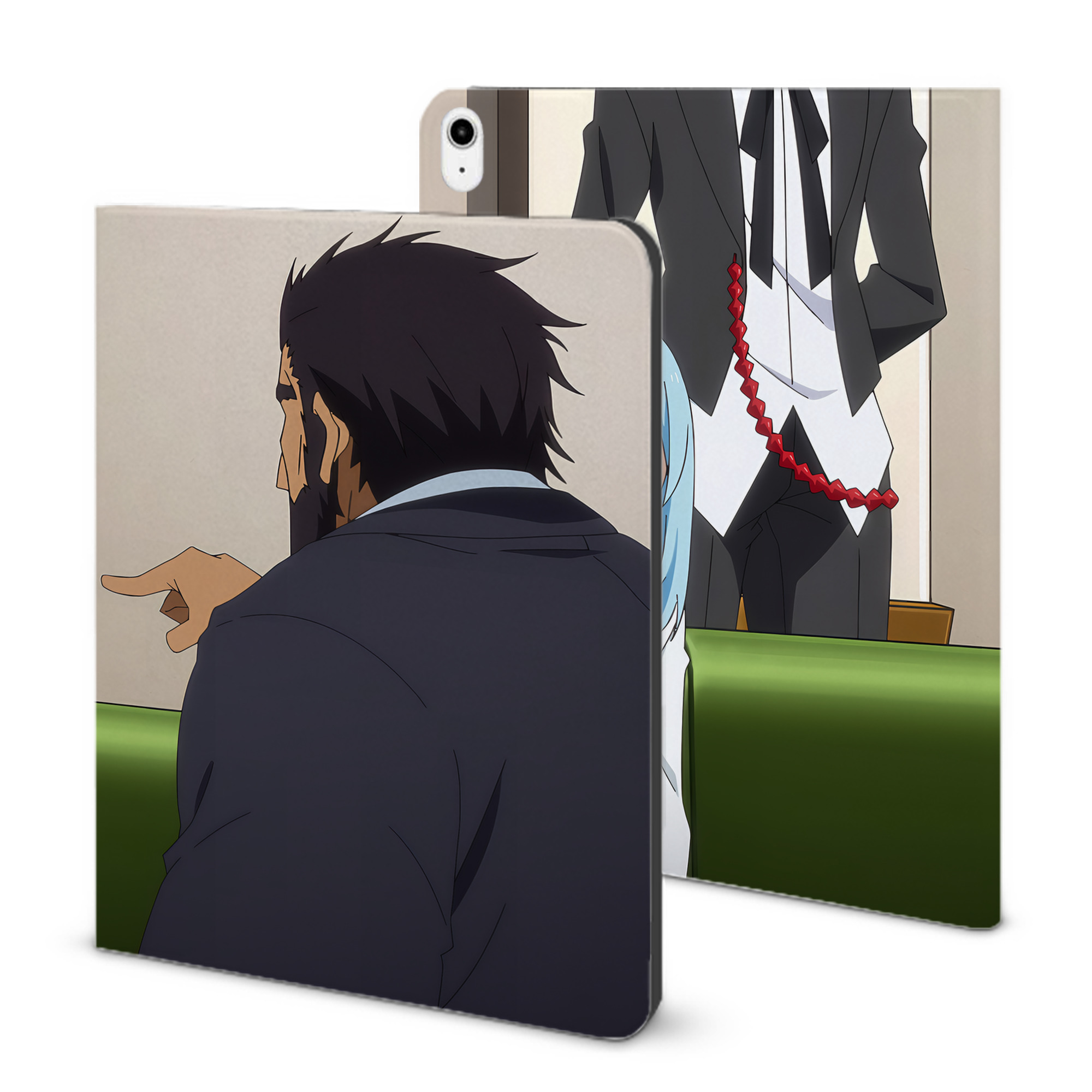 （画像用） 転スラ Regarding Reincarnated to Slime IPadケース ペンホルダー付き ブックスタイルデザイン